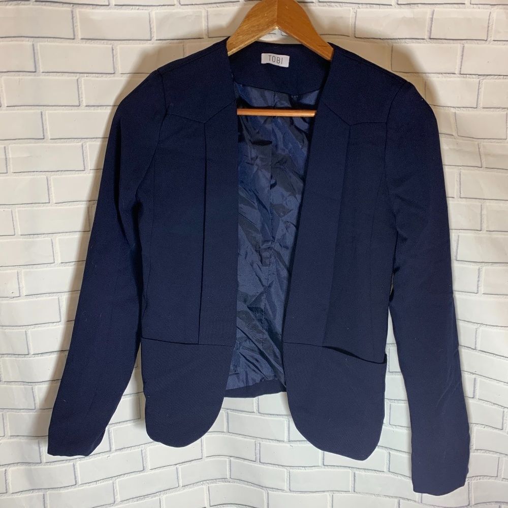 Tobi Open Front Navy Blazer Style‎ Jacket Sz S